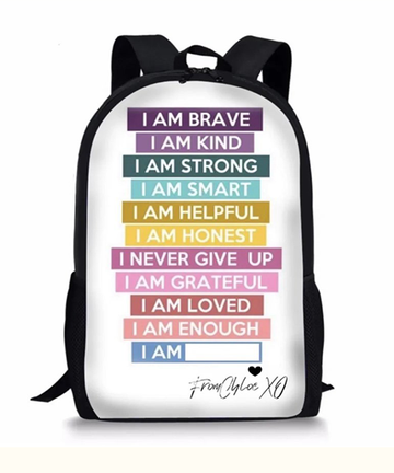 The Daily Affirmation Backpack w/ Black Straps